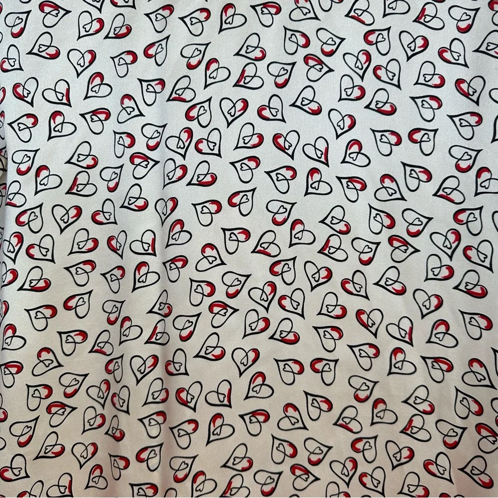 Escada Long Sleeve Heart Patterned Silk Blouse - Picture 6 of 11